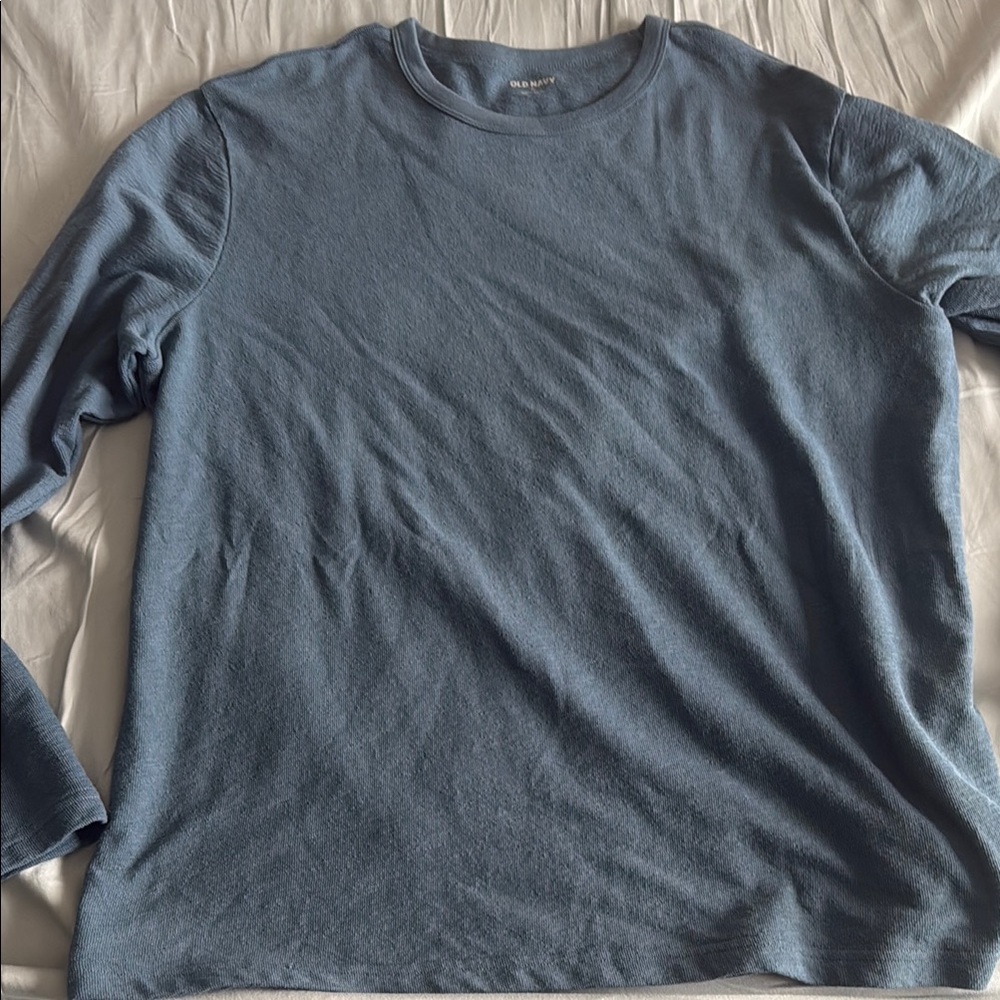Old Navy Blue Long Sleeve Tee Classic Crew Neck